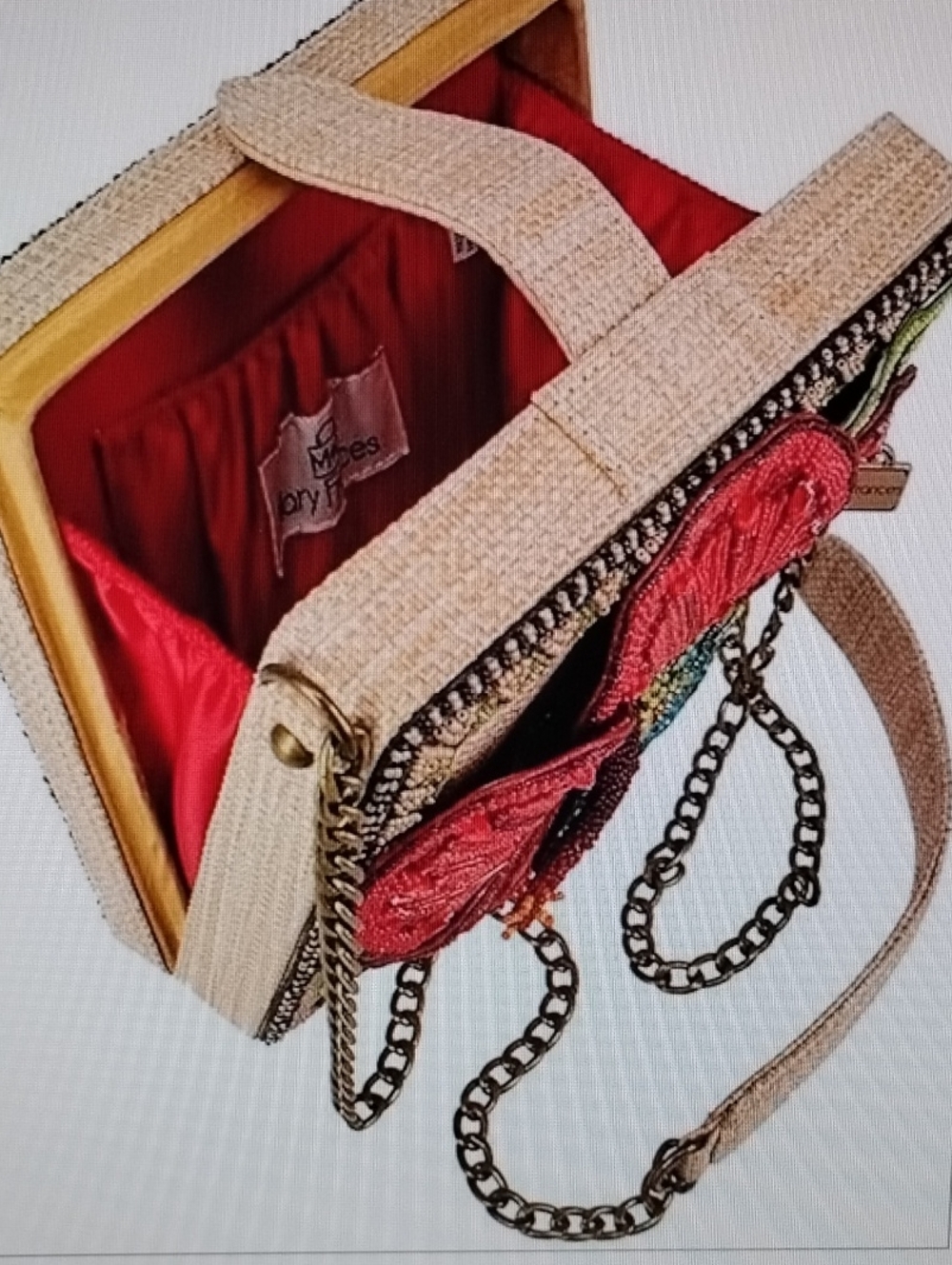 Mary Frances Straw Hummingbird Bag